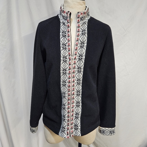 L.L. Bean Sweaters - L.L. BEAN Vintage Women's M Nordic Snowflake Fleece Jacket